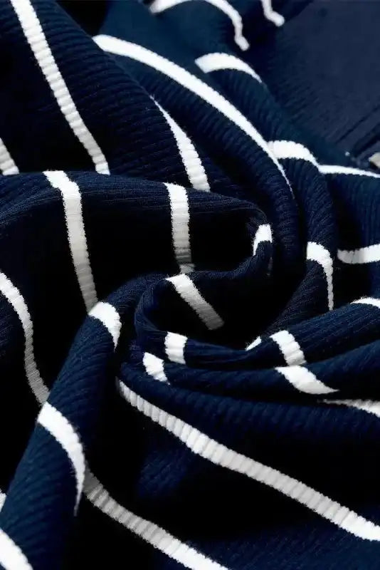 Navy Blue Quarter Zip Mini Dress - Fashionfitz