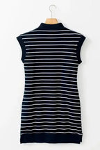 Navy Blue Quarter Zip Mini Dress - Fashionfitz