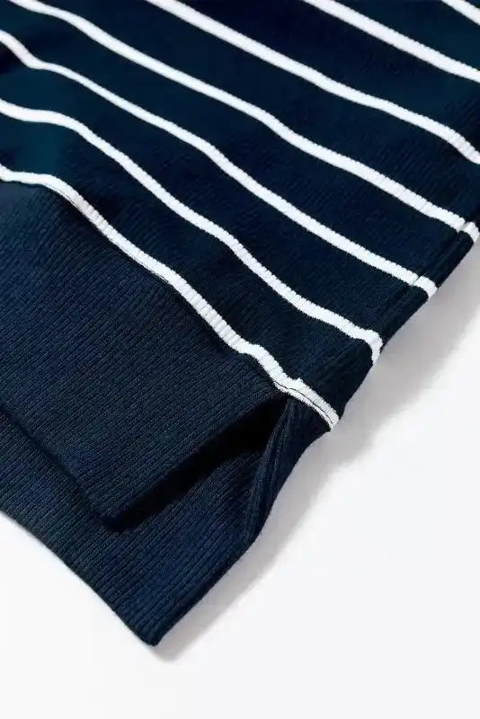 Navy Blue Quarter Zip Mini Dress - Fashionfitz