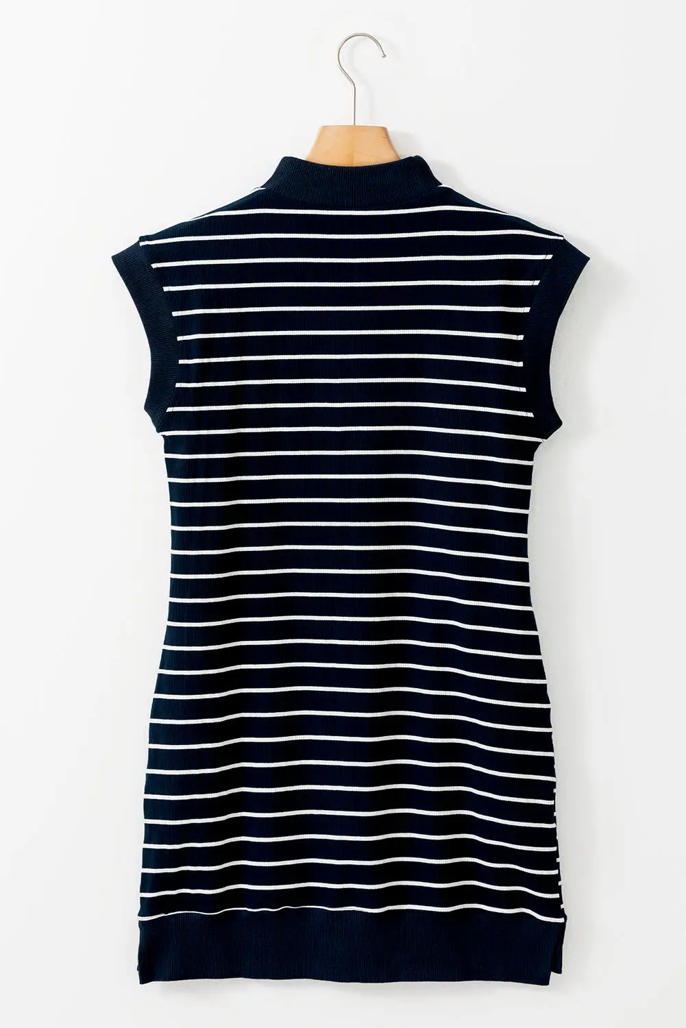 Navy blue quarter zip mini dress - dresses/mini dresses