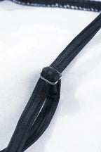 Navy Blue Ribbed Cutout One Piece Swimsuit - Fashionfitz