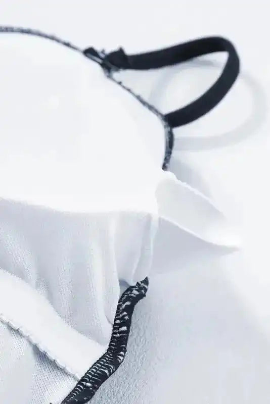 Navy Blue Ribbed Cutout One Piece Swimsuit - Fashionfitz