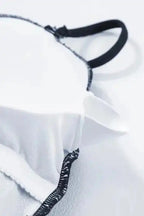 Navy Blue Ribbed Cutout One Piece Swimsuit - Fashionfitz