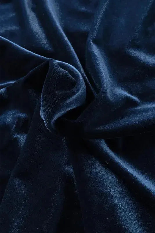 Navy Blue Velvet Top - Fashionfitz