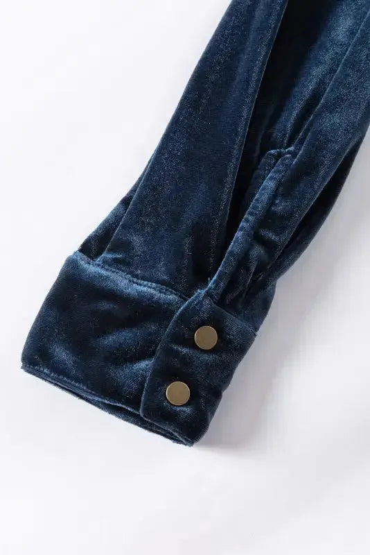 Navy Blue Velvet Top - Fashionfitz