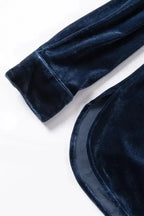 Navy Blue Velvet Top - Fashionfitz