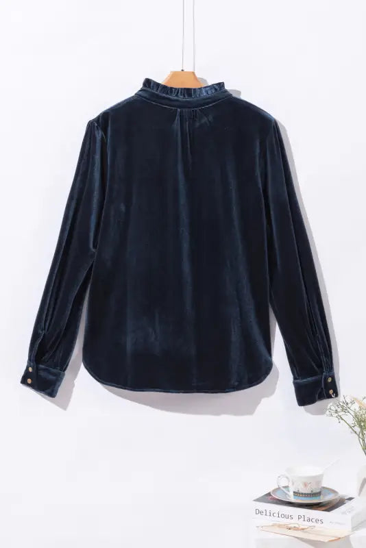 Navy blue velvet top | women’s tops | fashionfitz