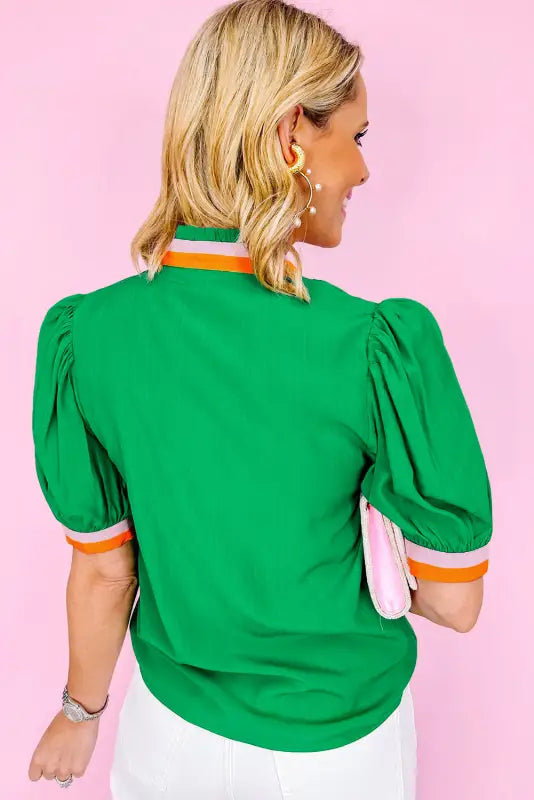 Neon trim chic shirt - tops/blouses & shirts