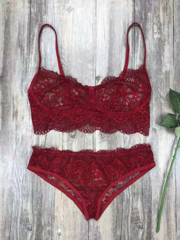 Never ever lace 2 piece set - lingerie - sets