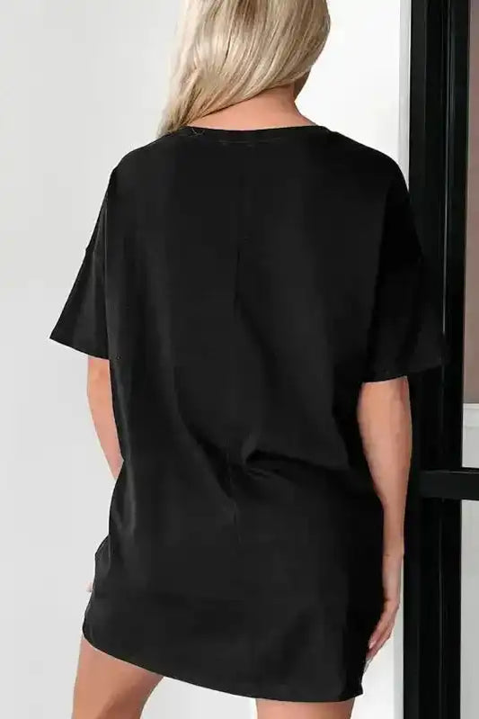 Noir-Elegance Tunic Tee - Fashionfitz