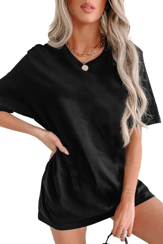 Noir-elegance tunic tee - t-shirts