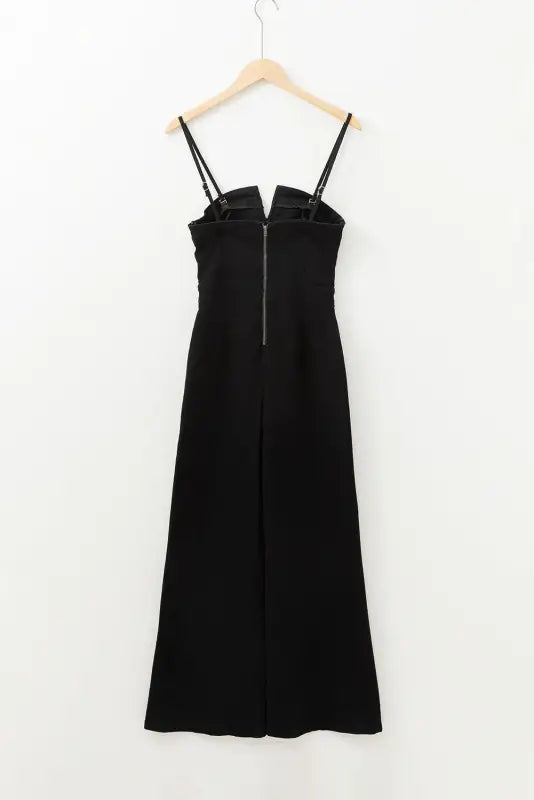 Noirflare: chic black high-waist flared jumpsuit | fashionfitz