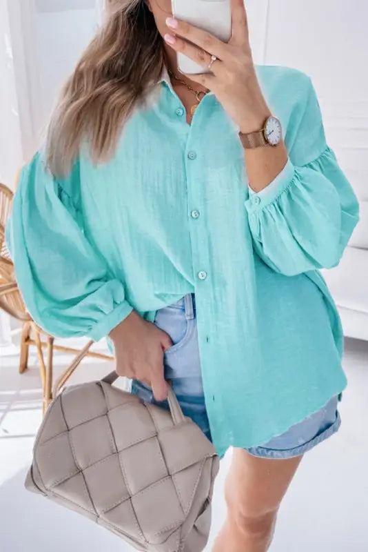 Nordic sky shirt - embrace the elegance of loose fit fashion