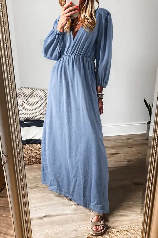 Ocean breeze chambray maxi dress | effortless style & comfort