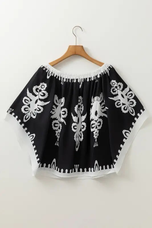 Off-shoulder blouse - tribal print | fashionfitz