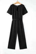 Oh-So-Glam Belted Wide Leg Jumpsuit - Fashionfitz