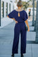 Oh-so-glam belted wide leg jumpsuit - jumpsuits