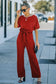 Oh-so-glam belted wide leg jumpsuit - jumpsuits