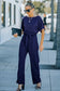 Oh-so-glam belted wide leg jumpsuit - jumpsuits