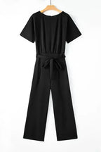Oh-So-Glam Belted Wide Leg Jumpsuit - Fashionfitz