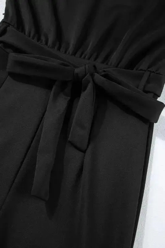 Oh-So-Glam Belted Wide Leg Jumpsuit - Fashionfitz