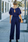 Oh-so-glam belted wide leg jumpsuit - jumpsuits