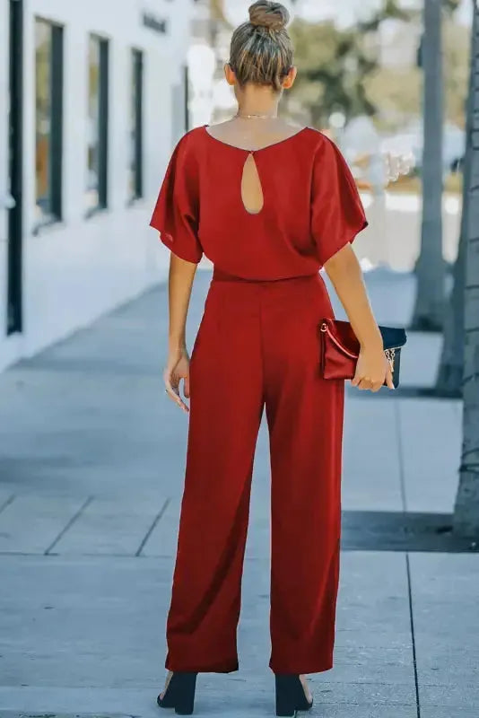 Oh-So-Glam Belted Wide Leg Jumpsuit - Fashionfitz
