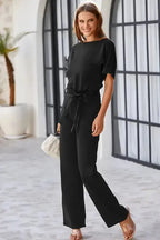 Oh-So-Glam Belted Wide Leg Jumpsuit - Fashionfitz