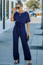 Oh-So-Glam Belted Wide Leg Jumpsuit - Fashionfitz