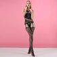 One-shoulder jacquard bodystocking - black / free - body stockings