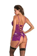 Open Back Adjustable Lace Chemise - Fashionfitz