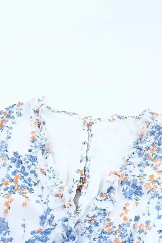 Open Back Floral Dress - Ruffle - Fashionfitz