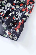 Open Back Floral Dress - Ruffle - Fashionfitz
