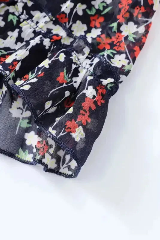 Open Back Floral Dress - Ruffle - Fashionfitz
