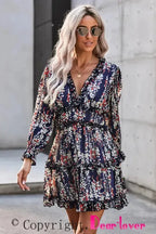 Open Back Floral Dress - Ruffle - Fashionfitz