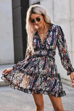Open Back Floral Dress - Ruffle - Fashionfitz
