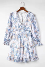 Open Back Floral Dress - Ruffle - Fashionfitz