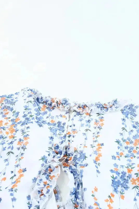Open Back Floral Dress - Ruffle - Fashionfitz