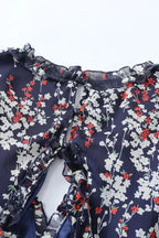 Open Back Floral Dress - Ruffle - Fashionfitz