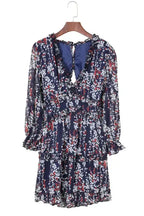 Open Back Floral Dress - Ruffle - Fashionfitz