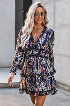 Open Back Floral Dress - Ruffle - Fashionfitz