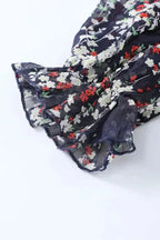 Open Back Floral Dress - Ruffle - Fashionfitz