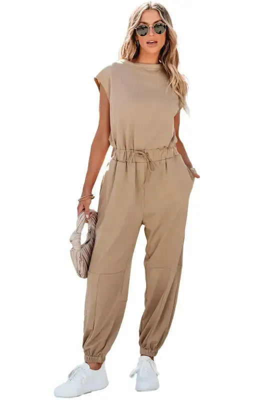 Open Back Jogger Jumpsuit - Fashionfitz