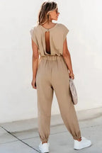 Open Back Jogger Jumpsuit - Fashionfitz