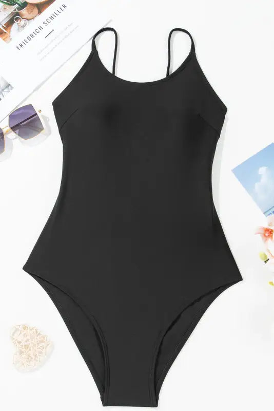 Open back one-piece swimsuit