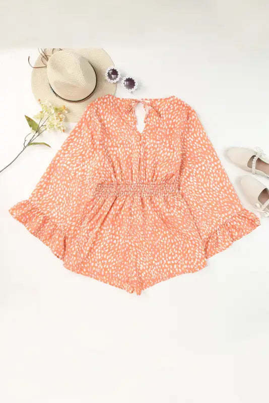 Orange animal print romper - rompers