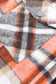 Orange chest pockets flannel plaid shacket - shackets