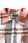 Orange chest pockets flannel plaid shacket - shackets