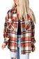 Orange chest pockets flannel plaid shacket - shackets