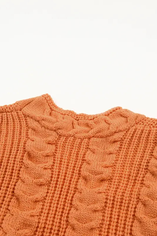 Orange chunky knit open front cardigan - sweaters & cardigans